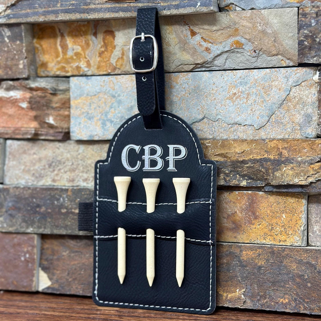 Personalized Golf Bag Tag w 3 tees, Pencil Holder, Groomsmen, Father's Day, Tournament Favors, Corporate Gift, Birthday, Gifts for Her,