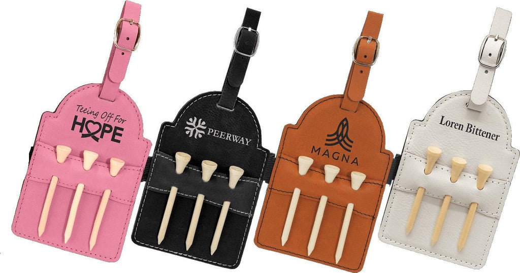 Personalized Golf Bag Tag w 3 tees, Pencil Holder, Groomsmen, Father's Day, Tournament Favors, Corporate Gift, Birthday, Gifts for Her,