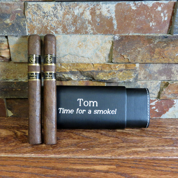 Black Personalized Cigar Case