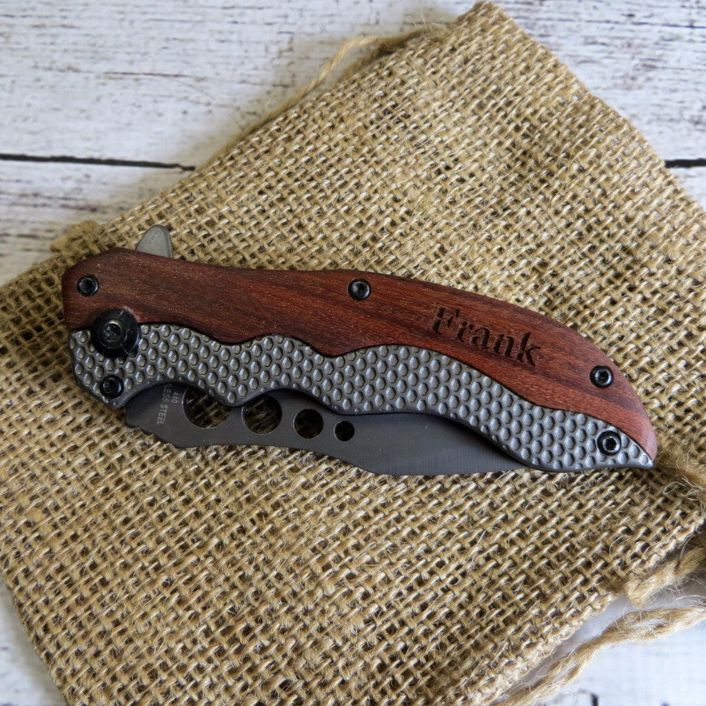 Wood Pocket Knife Personalized.