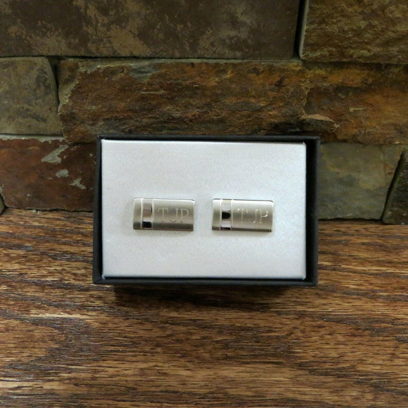 Monogrammed Cuff Links Set.