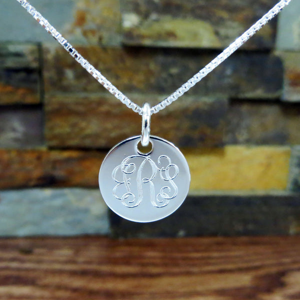 Mini Sterling Silver Monogram Necklace