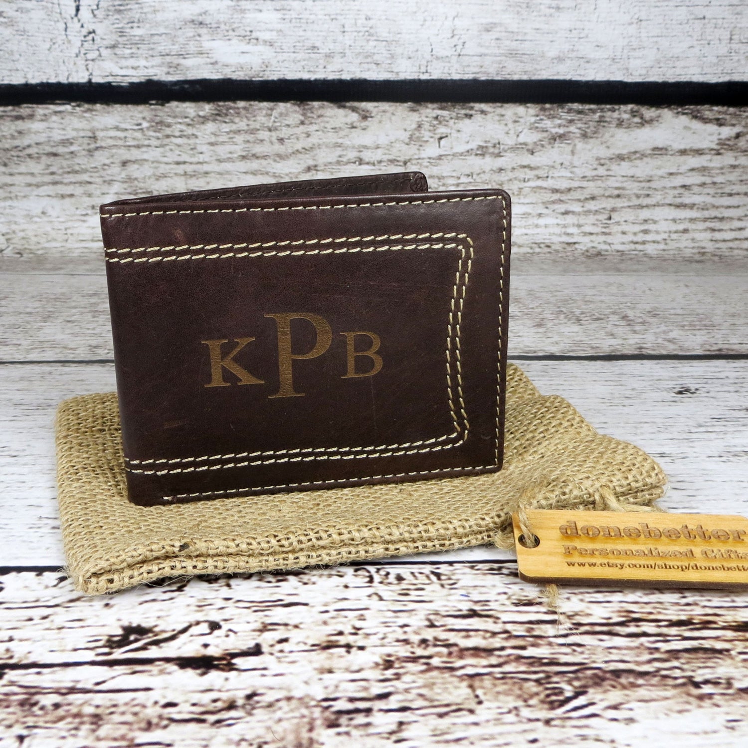 Men's Leather Wallet Monogrammed