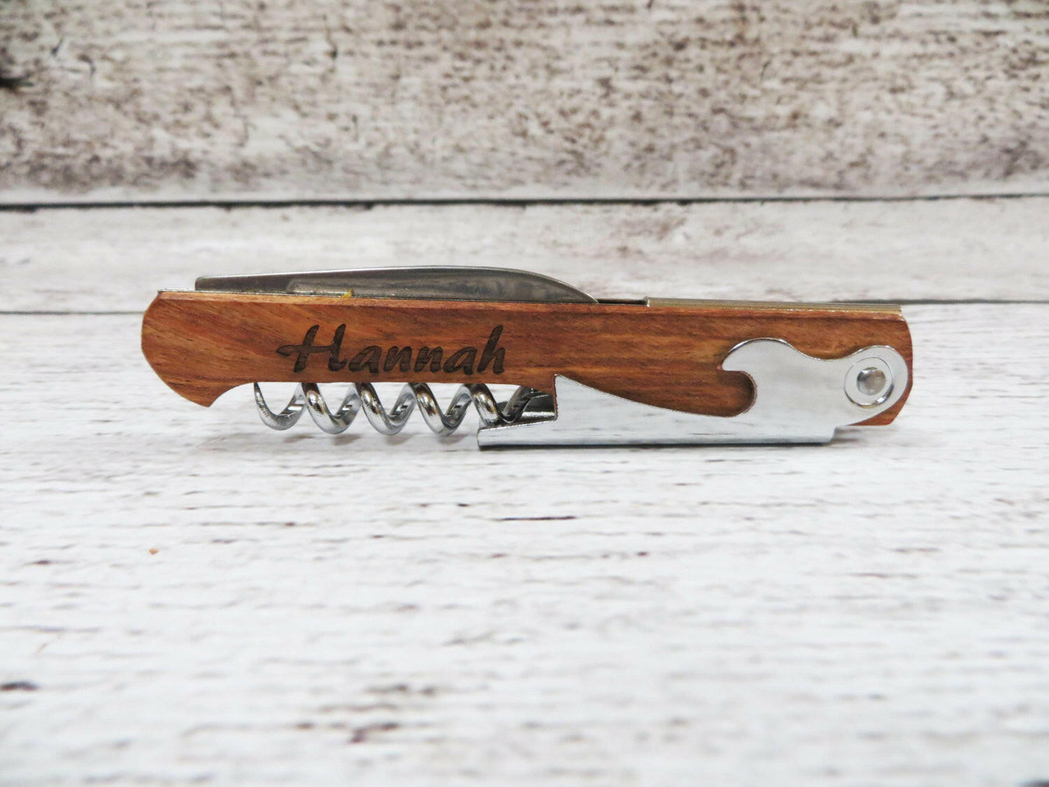 Personalized Cork Screw Wine Bottle Opener.
