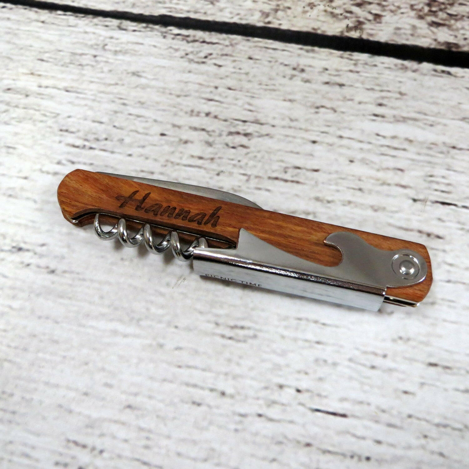 Personalized Cork Screw Wine Bottle Opener.