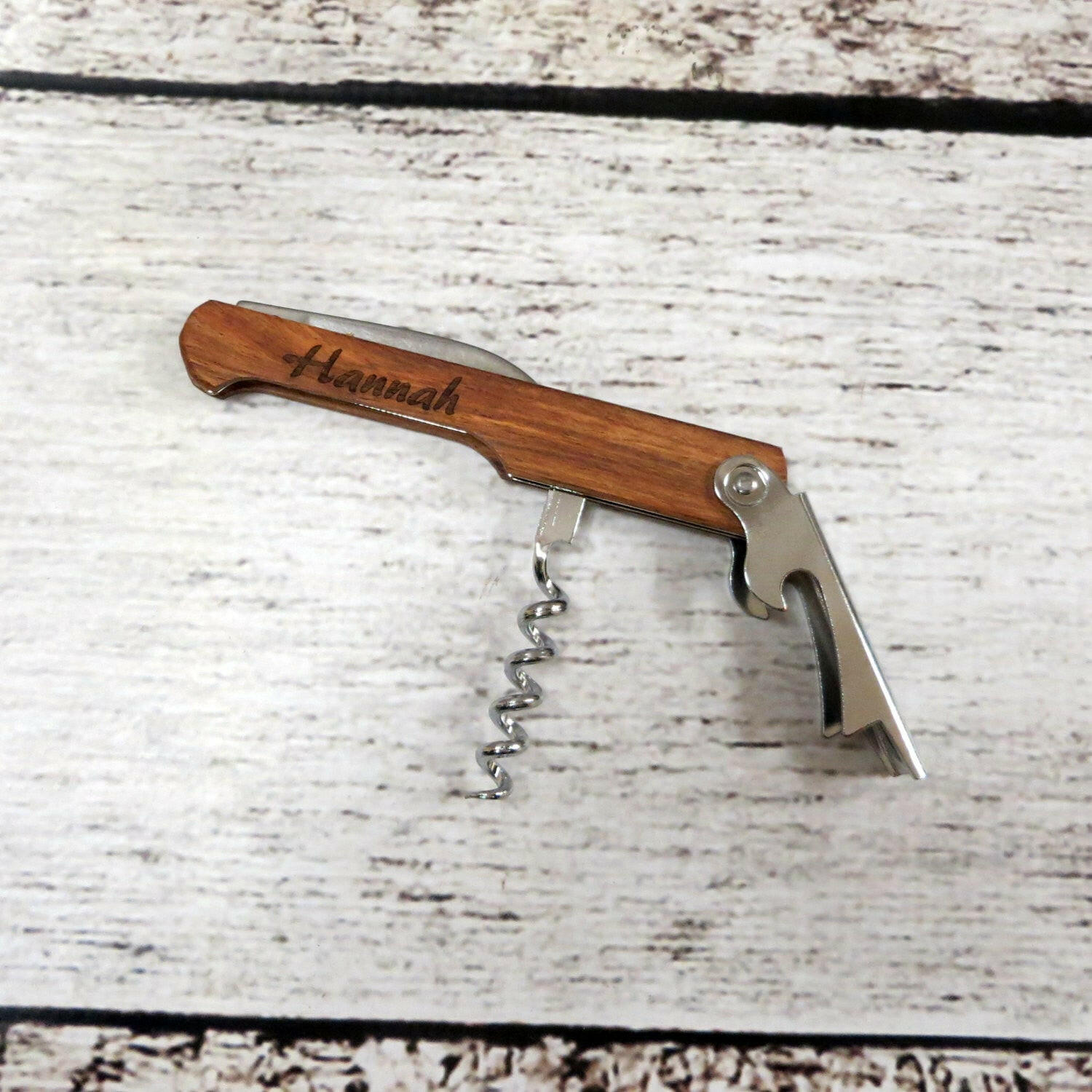 Personalized Cork Screw Wine Bottle Opener.