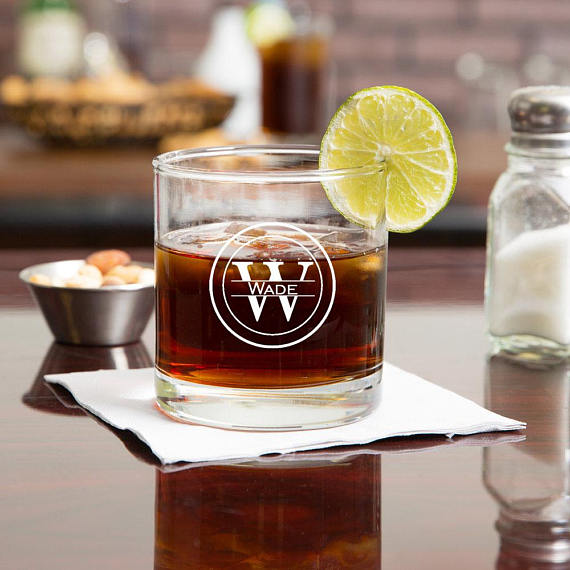 Personalized Glass Whiskey Tumbler