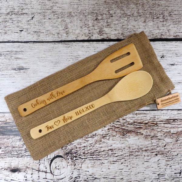 Personalized Wooden Spoon and Spatula Set