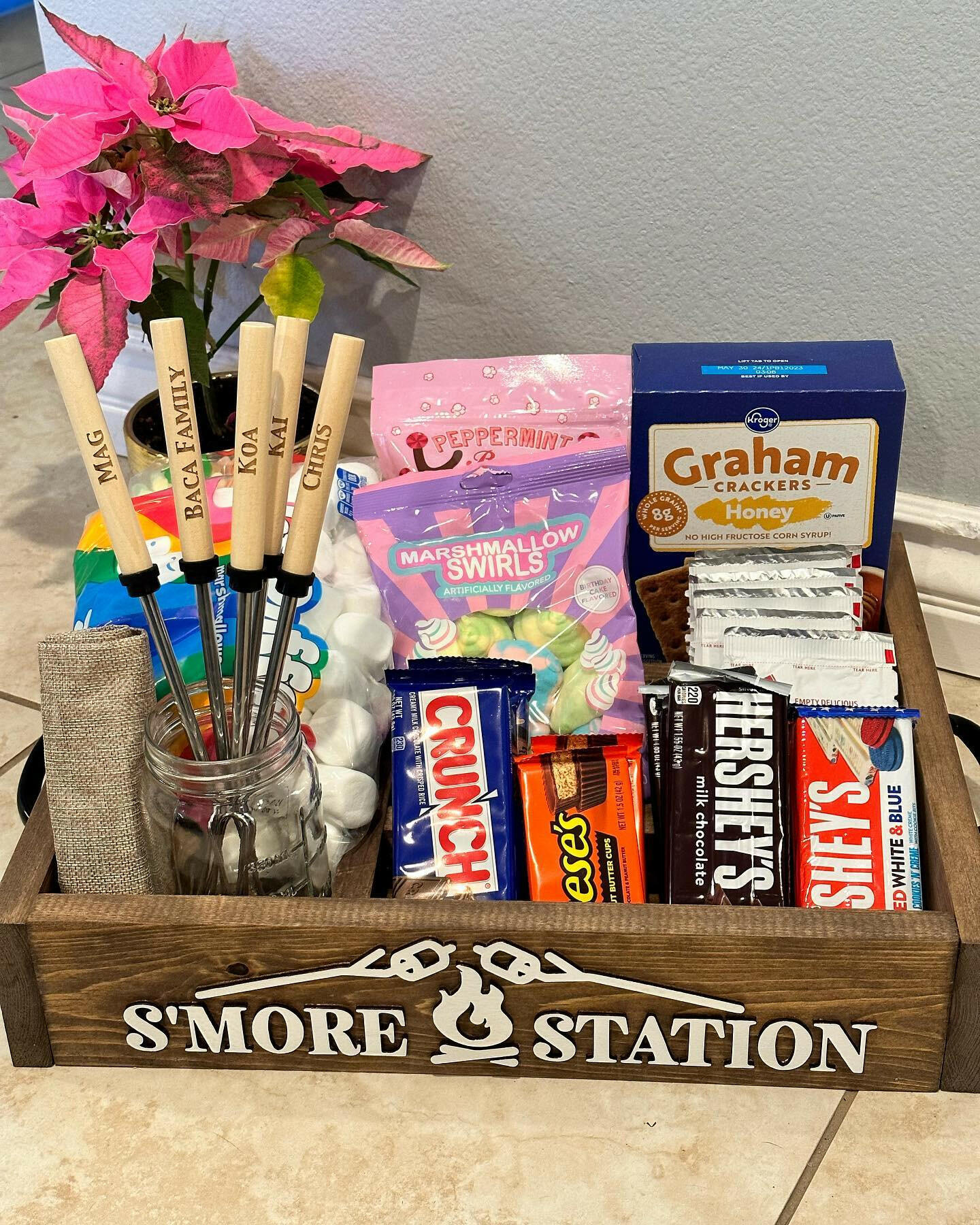 Personalized Telescoping S'mores Stick.