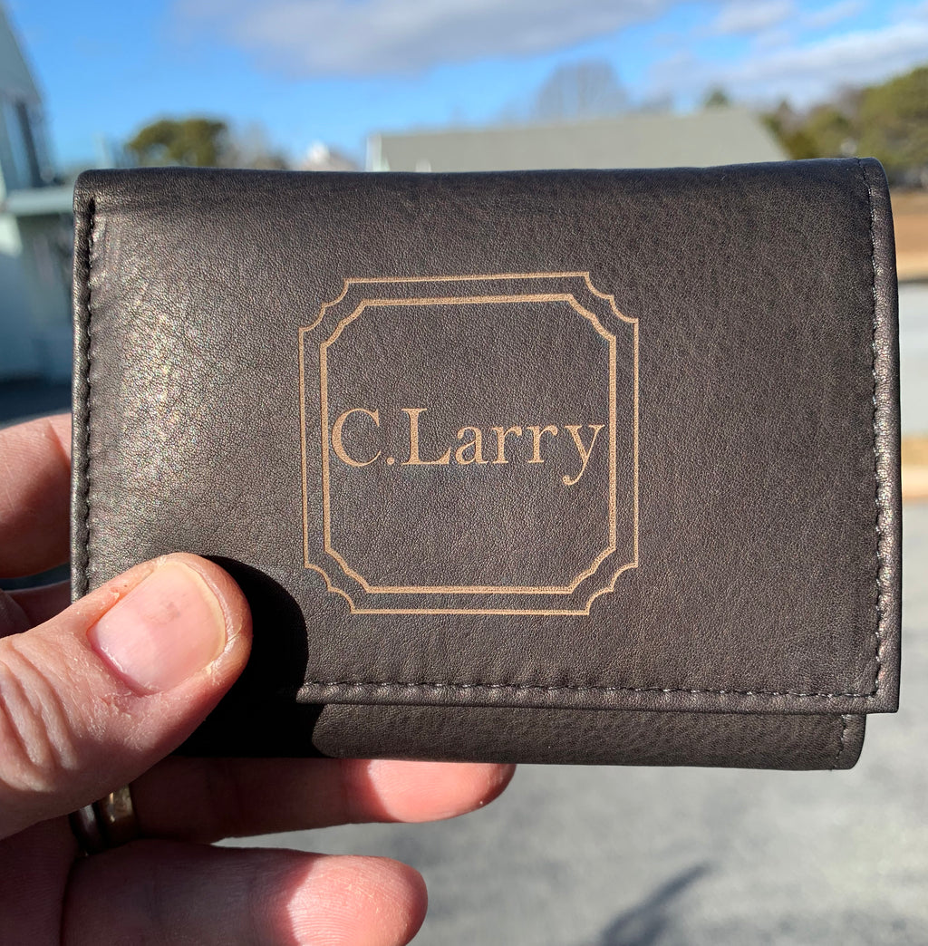 Leather Tri Fold Personalized Mans Wallet
