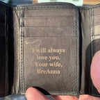Leather Tri Fold Personalized Mans Wallet