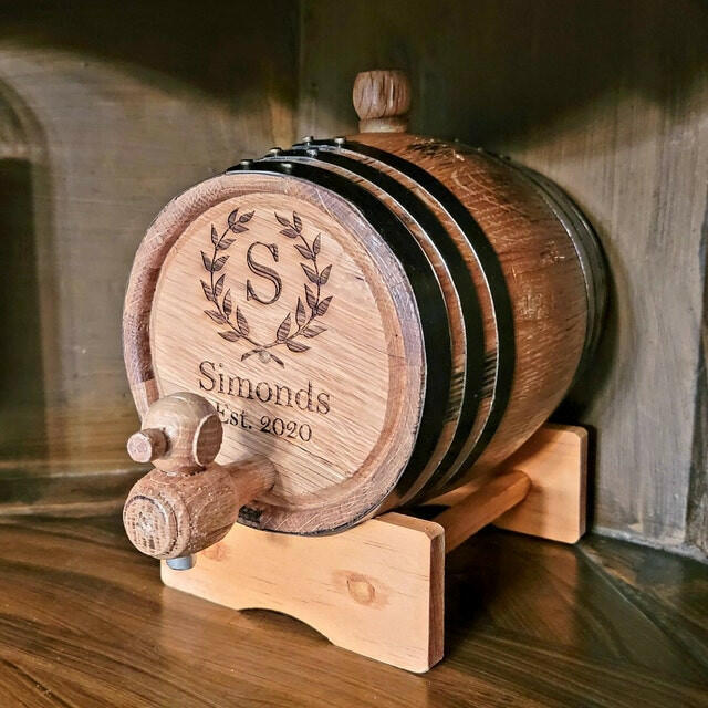 Authentic Personalized Oak Whiskey Barrel