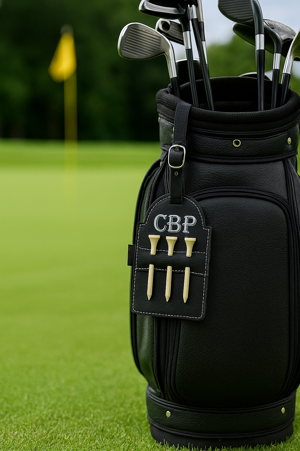 Personalized Golf Bag Tag w 3 tees