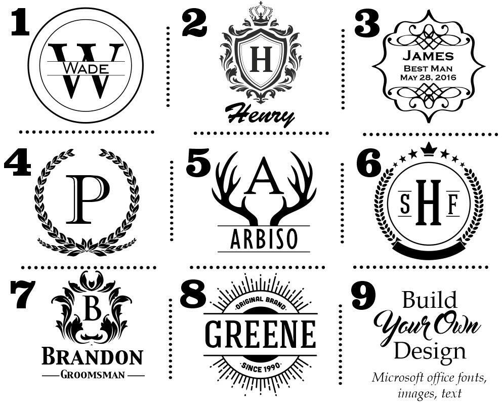 custom engraved square whiskey glass design options