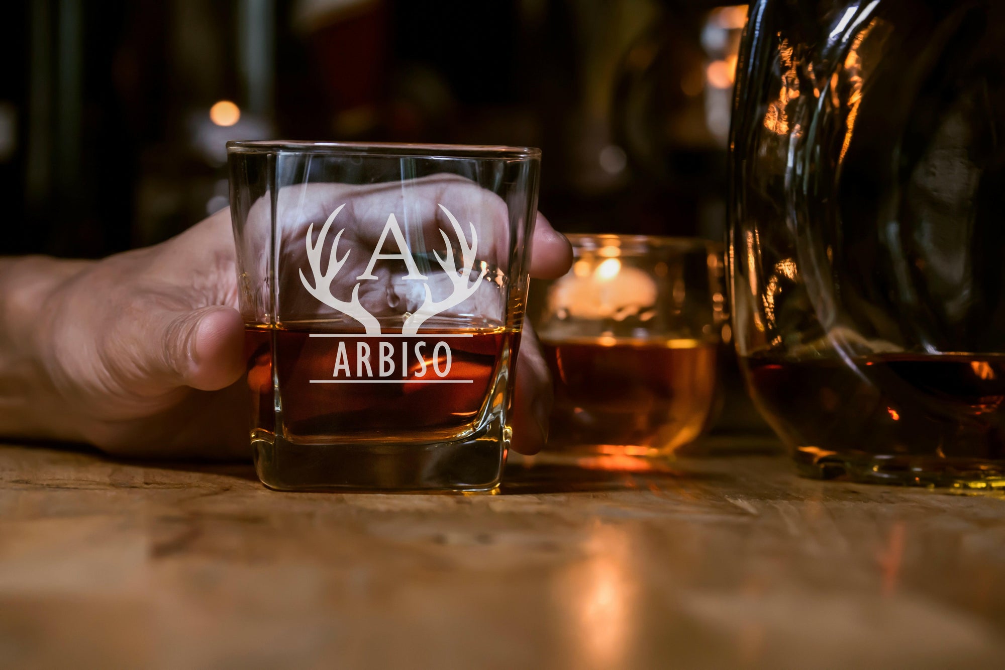 custom engraved square whiskey glass