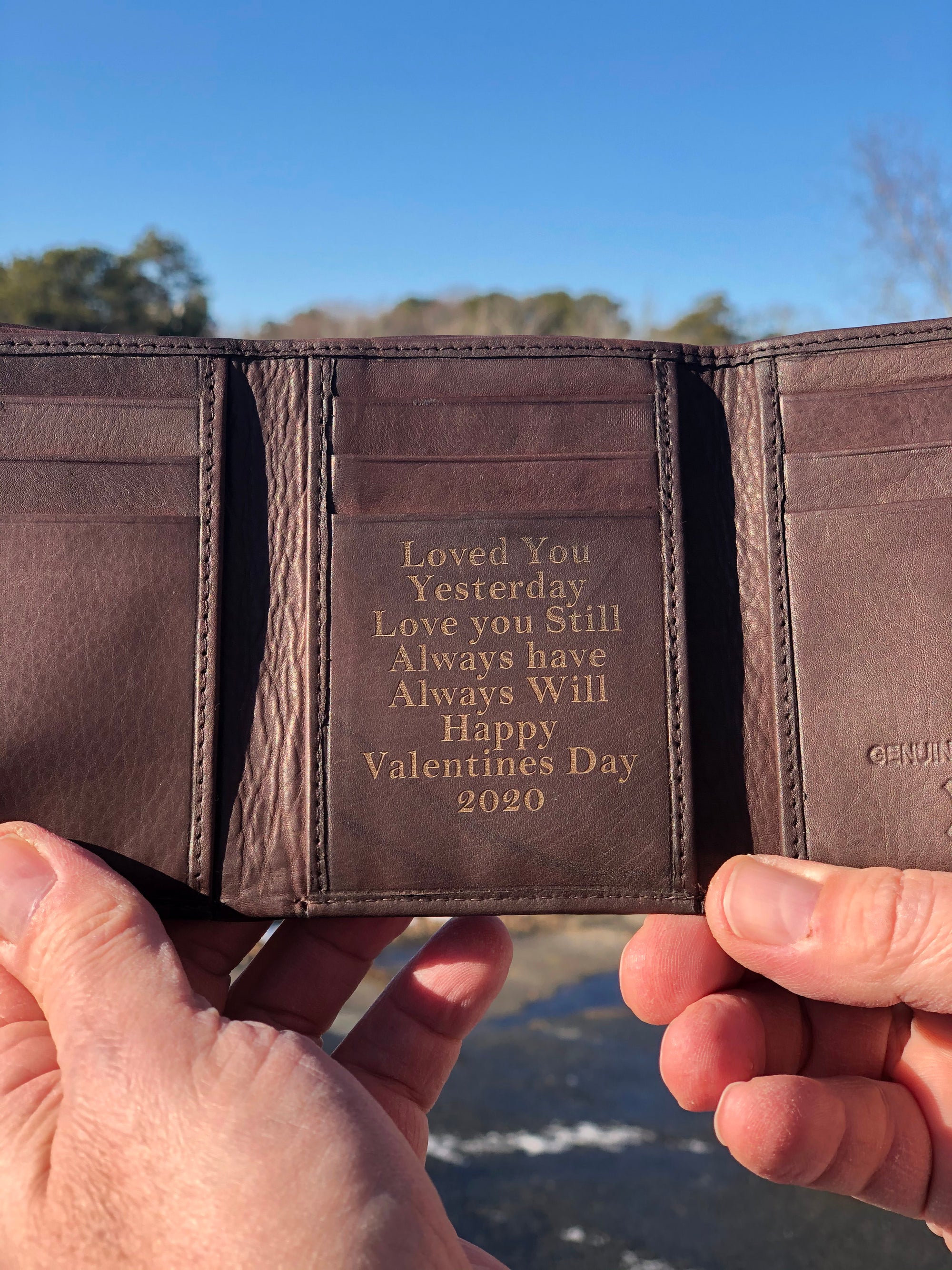 Leather Tri Fold Personalized Mans Wallet