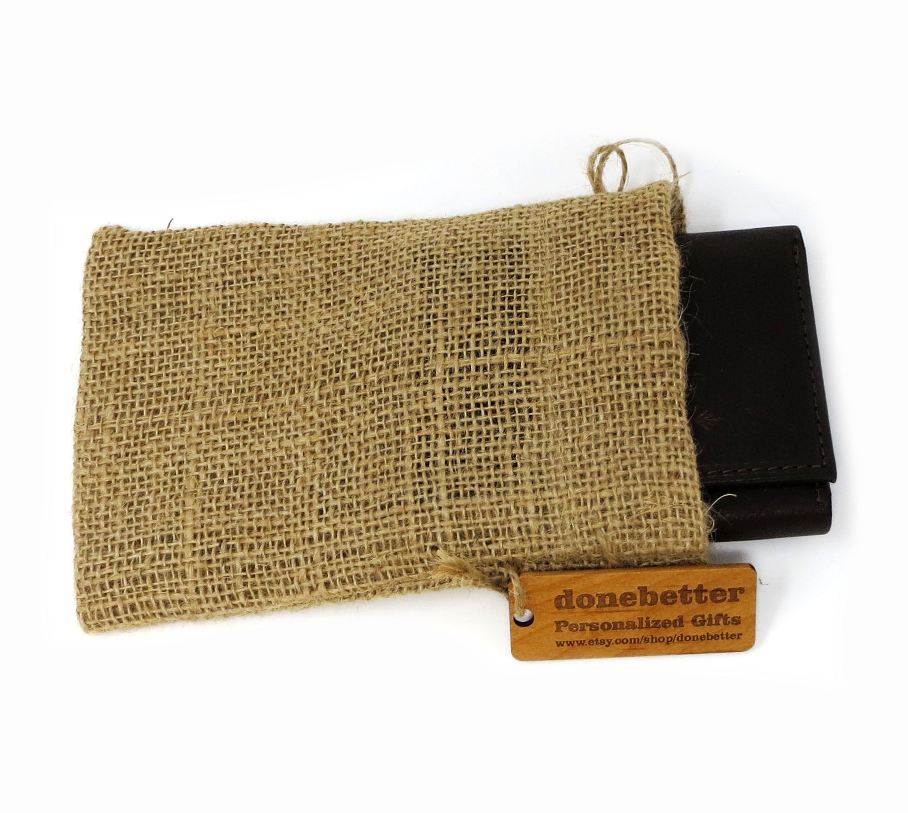 Monogrammed Leather Bi- Fold Wallet
