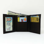 Monogrammed Leather Bi- Fold Wallet.