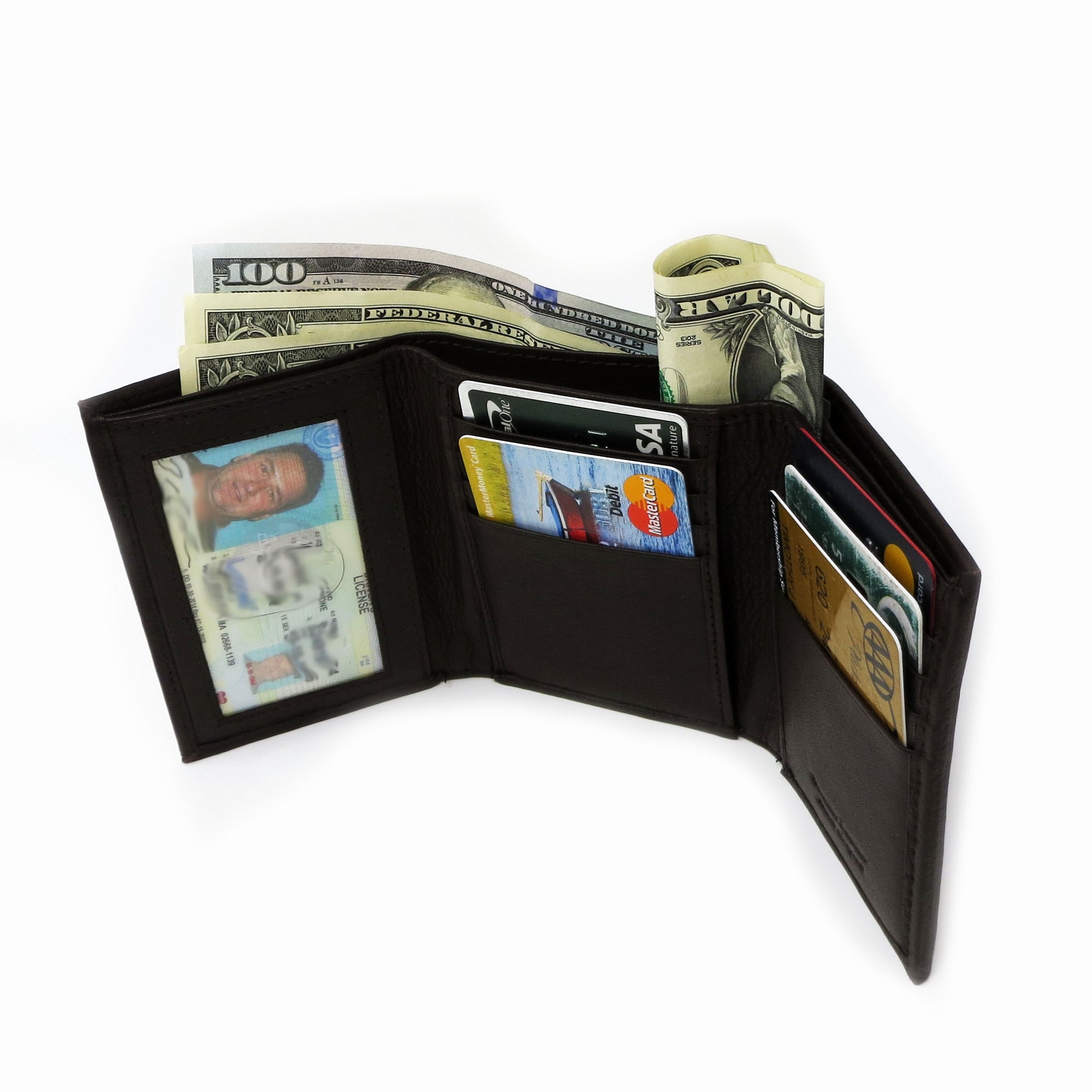Monogrammed Leather Bi- Fold Wallet
