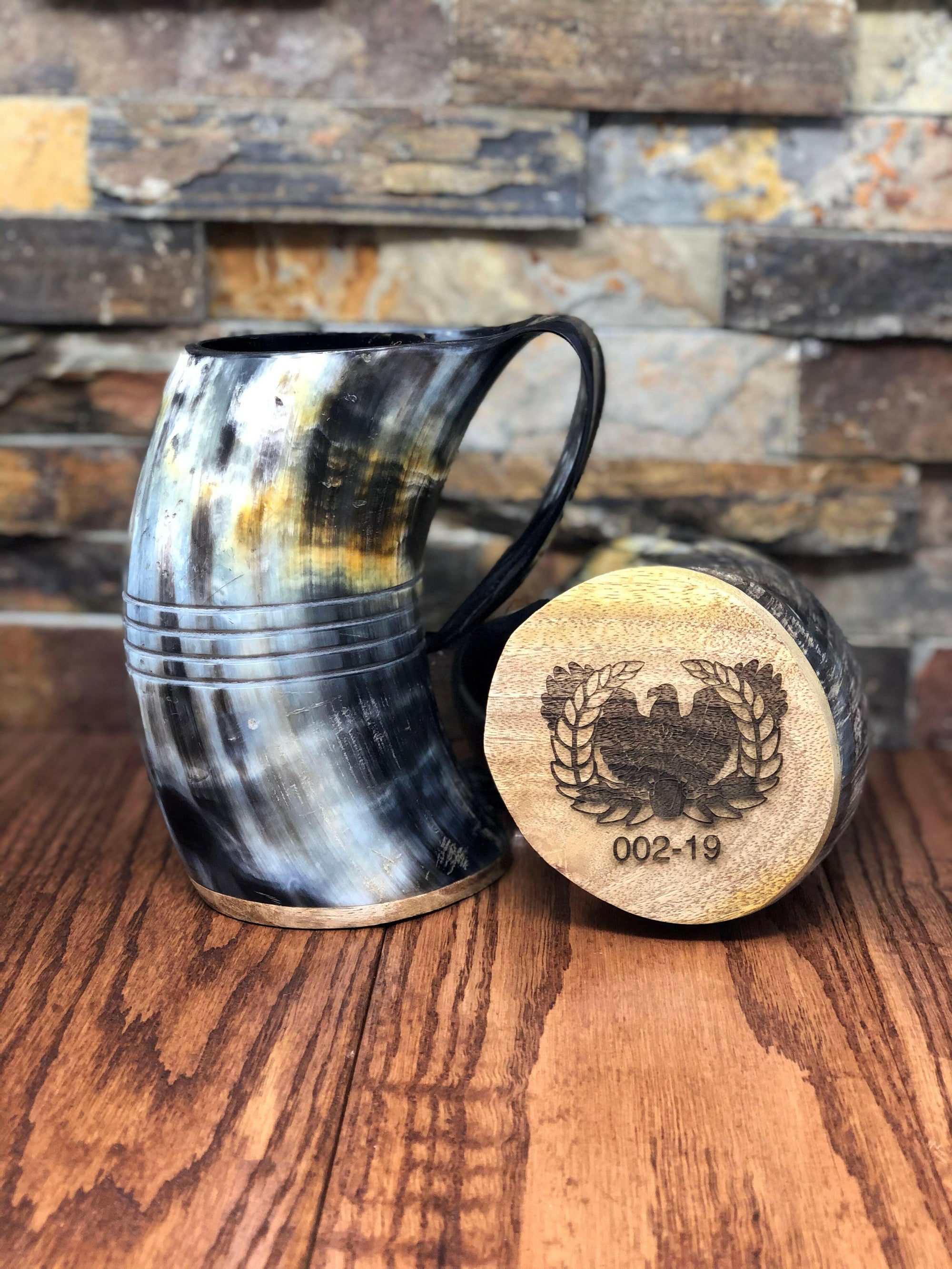Authentic Buffalo Horn Personalized Beer Mug.