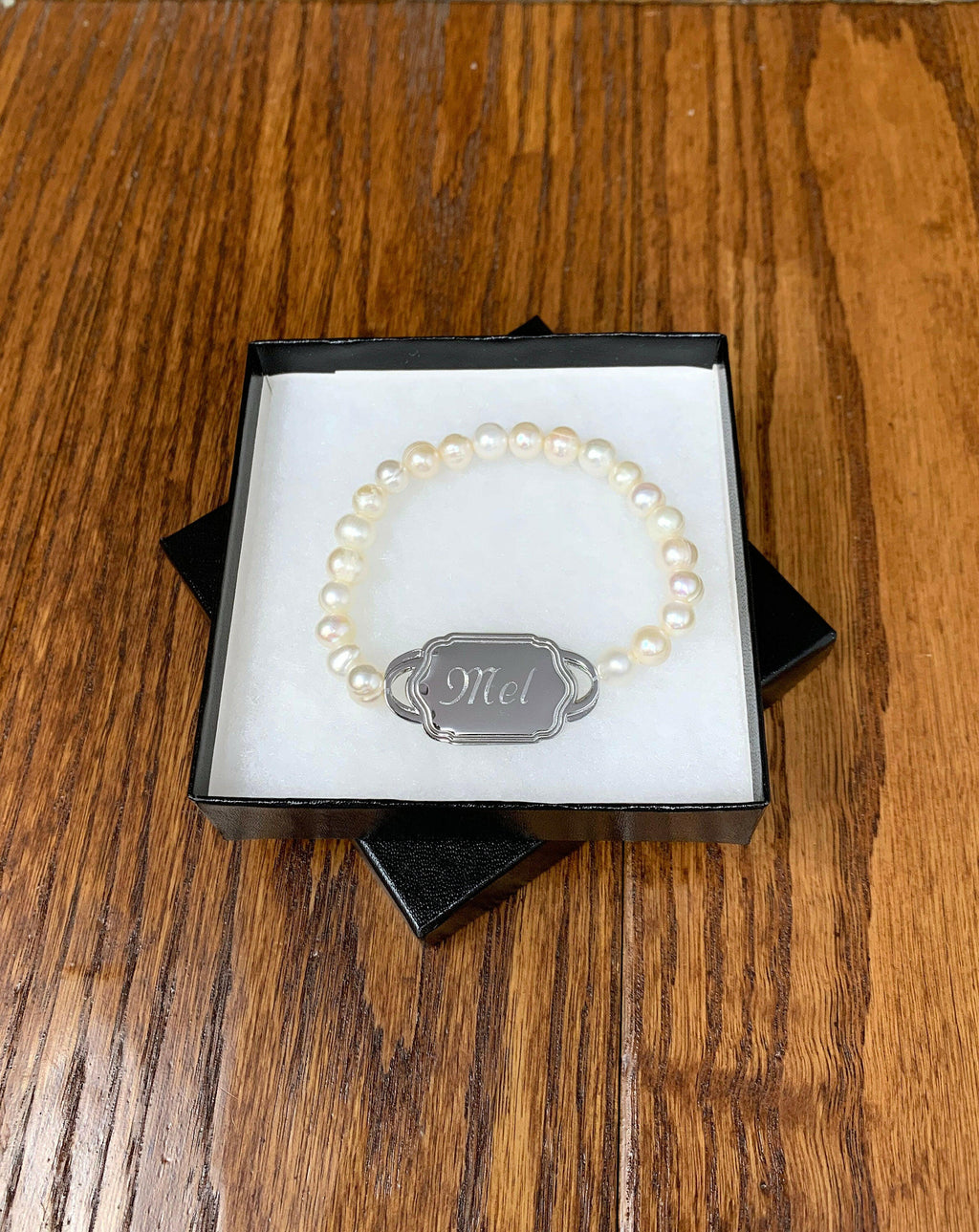 Fresh Water Pearl Monogrammed Bracelet.