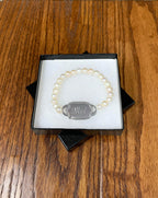 Fresh Water Pearl Monogrammed Bracelet.