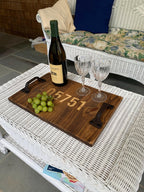 Personalized Rustic Wood Serving Tray.
