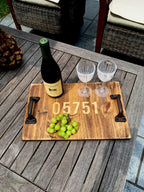 Personalized Rustic Wood Serving Tray.
