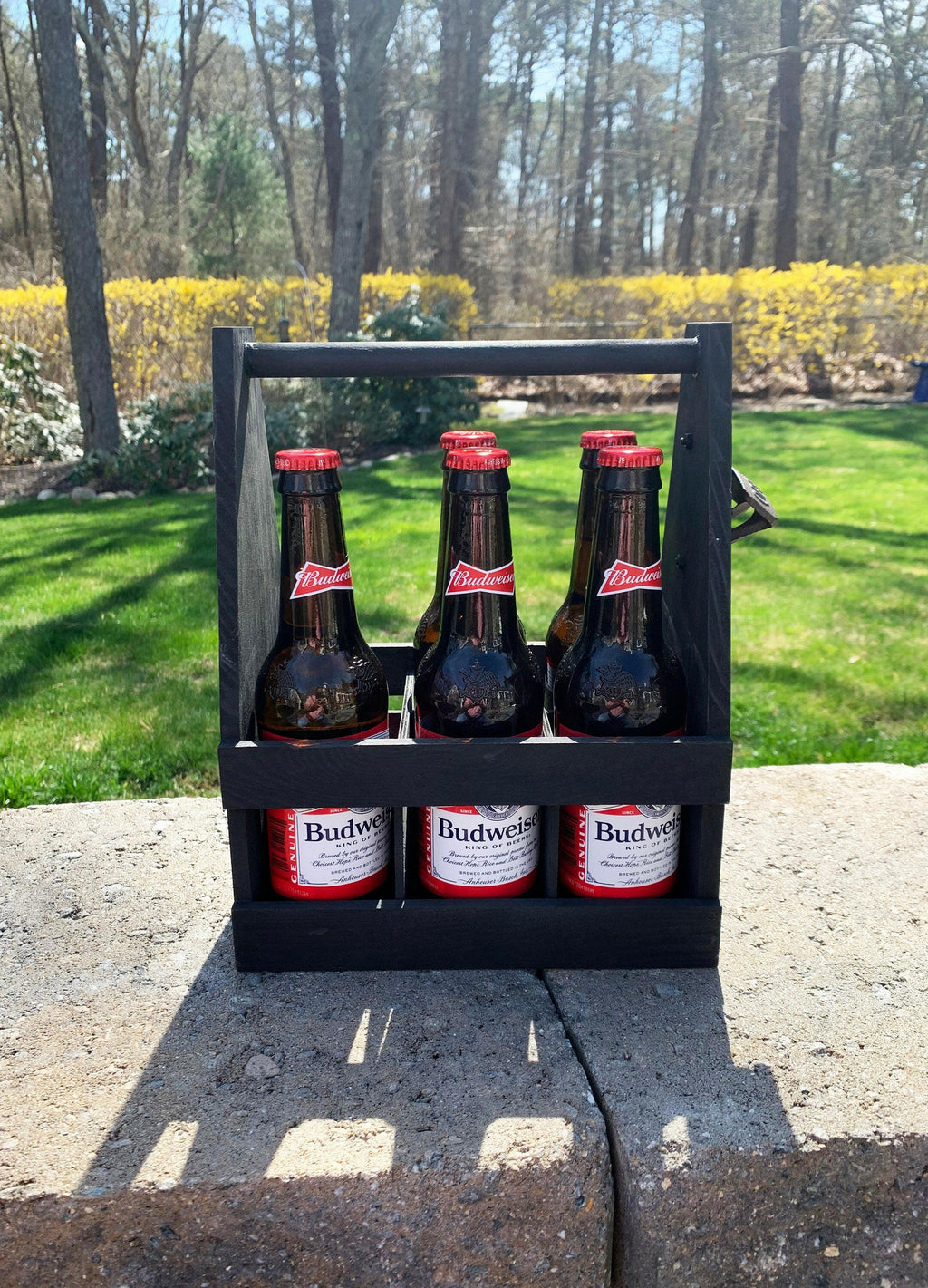 Personalized Wood Beer Caddy.