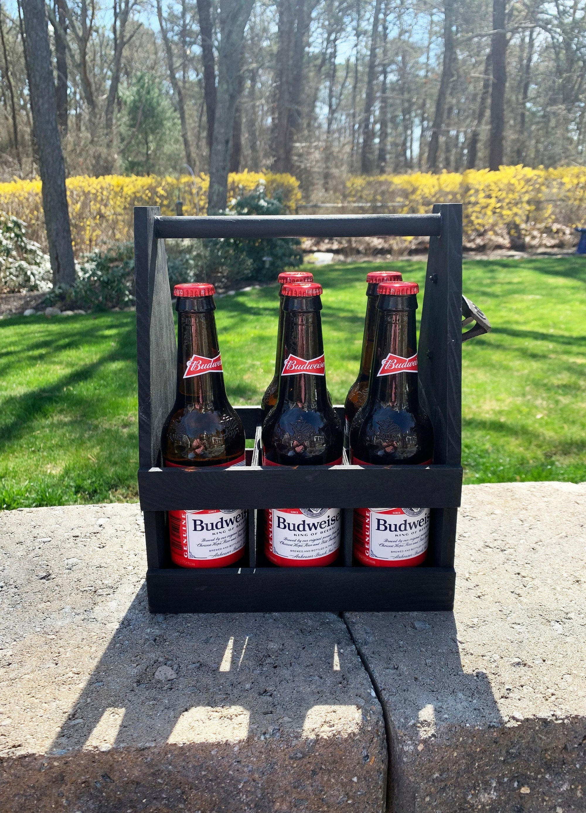 Personalized Wood Beer Caddy.