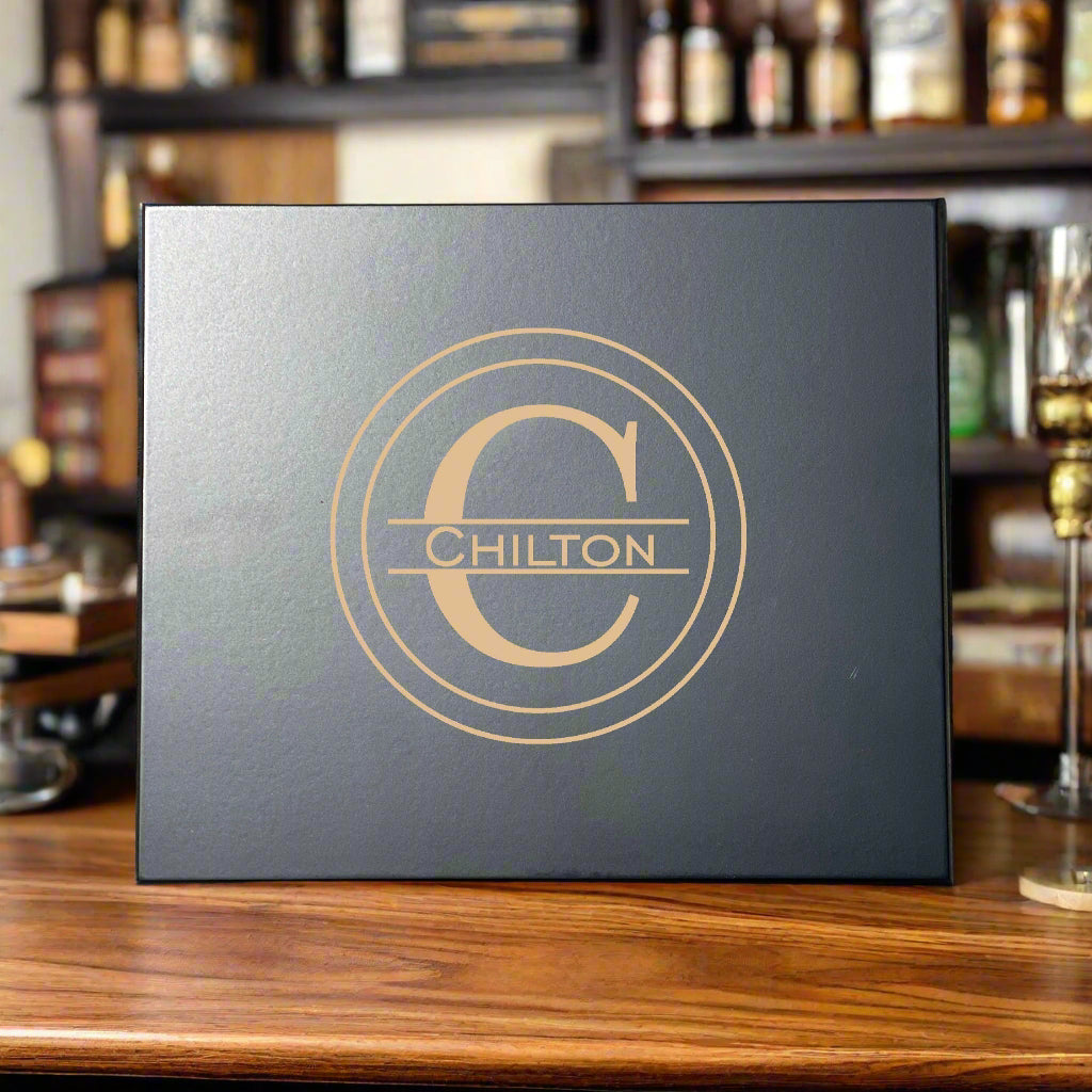 Black Personalized Cedar Cigar Humidor