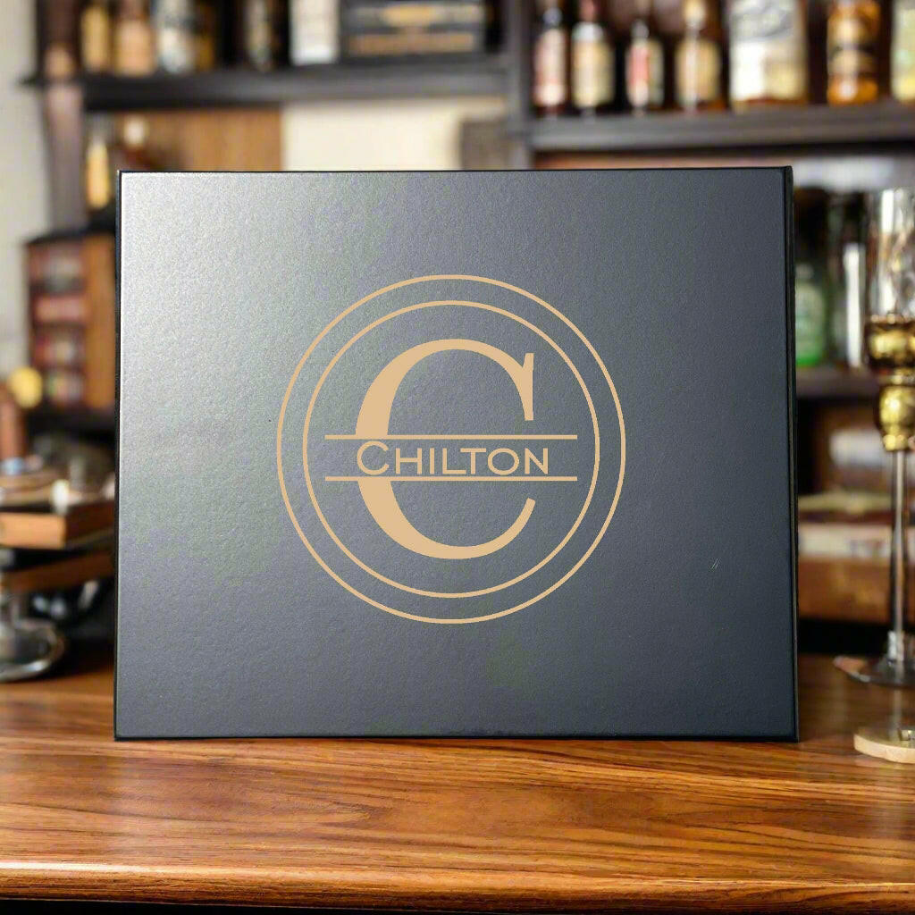 Black Personalized Cedar Cigar Humidor.