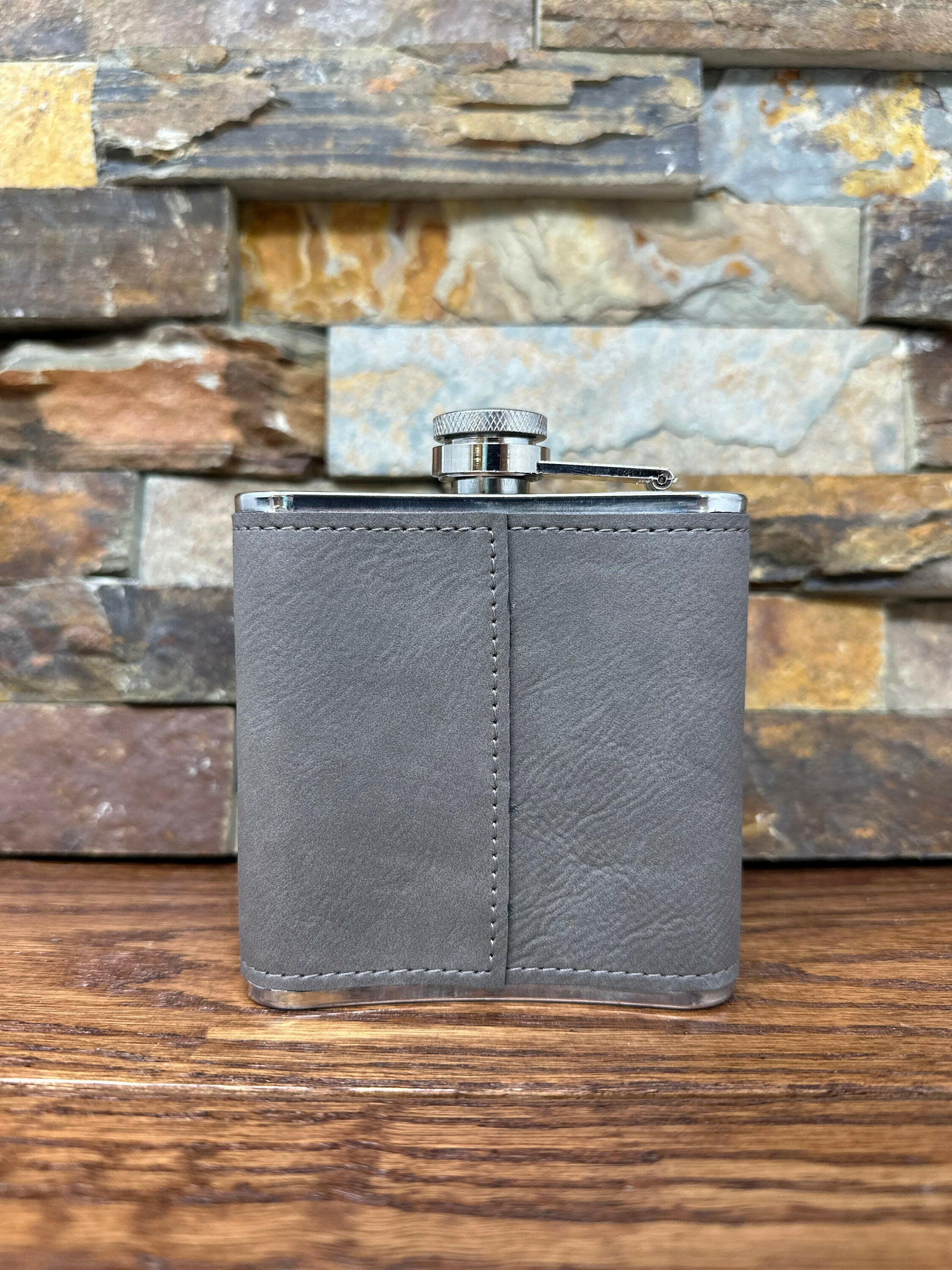 Personalized Leatherette Flask.