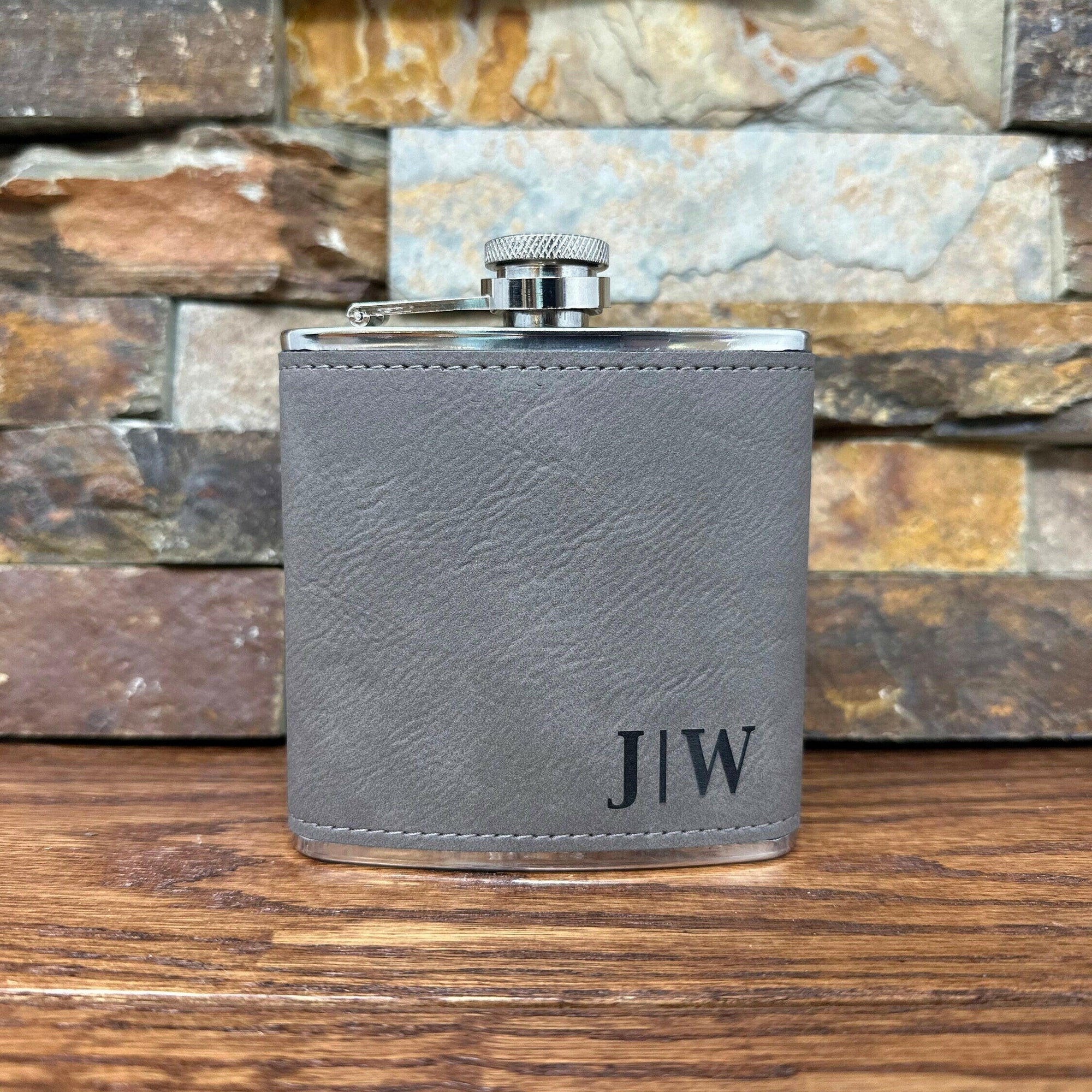Personalized Leatherette Flask.