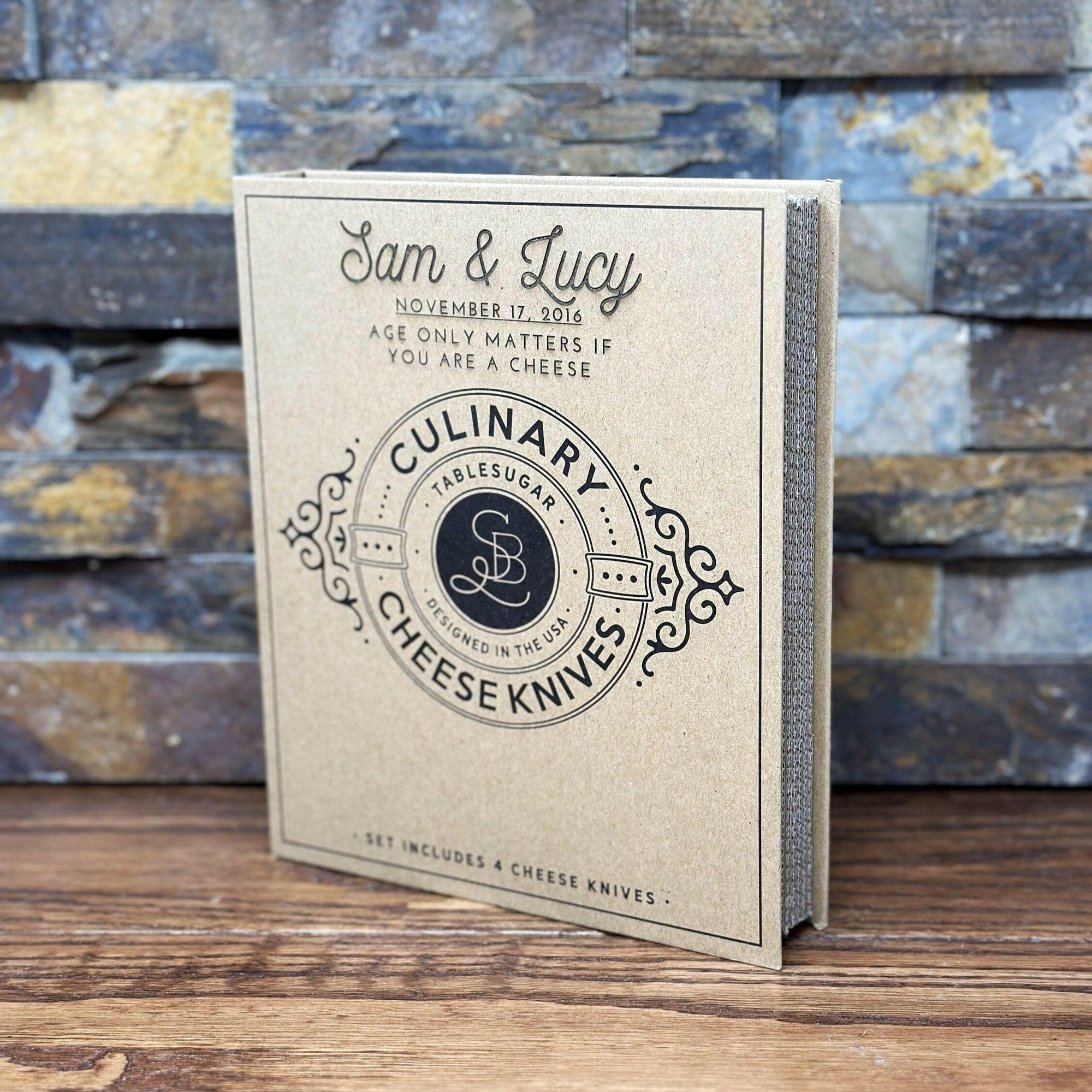 Personalized Cheese Knives Gift Box Set.