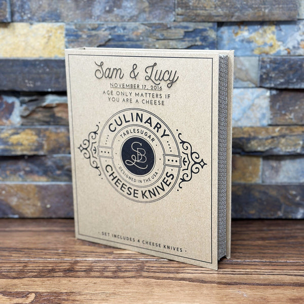Personalized Cheese Knives Gift Box Set