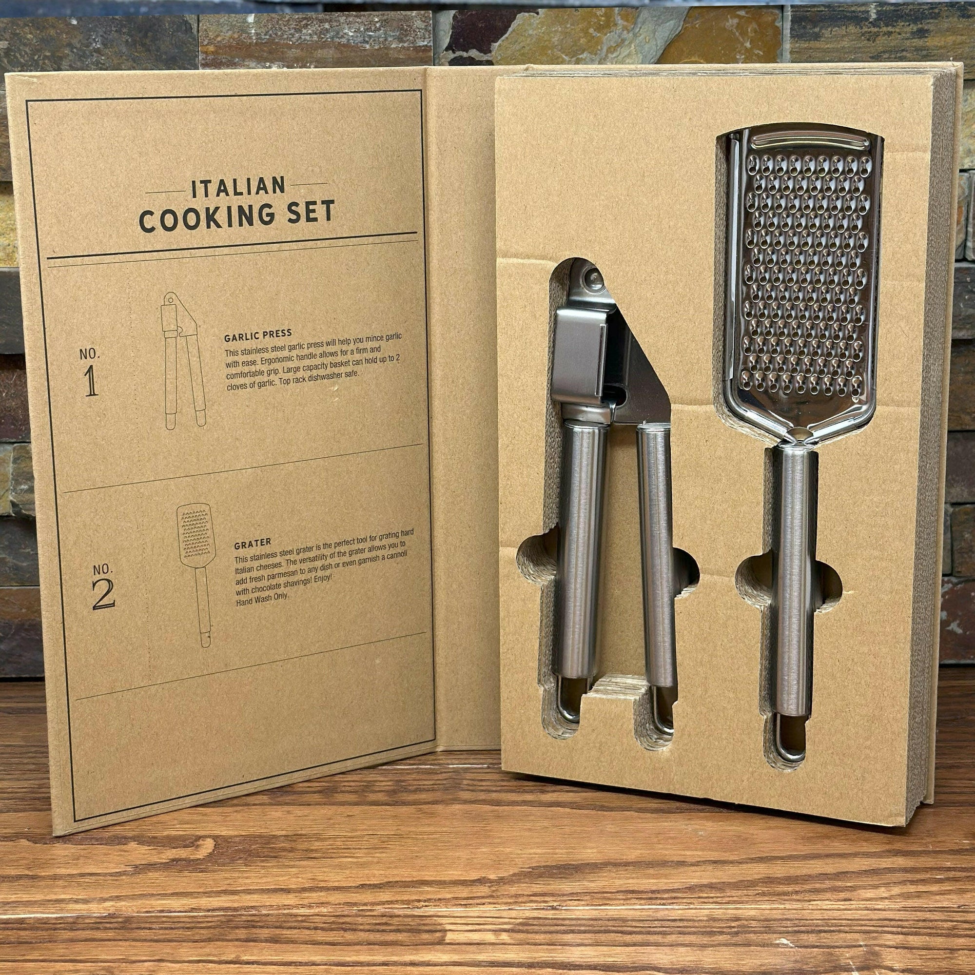 Personalized Italian Cooking Accessory Gift Box Set.