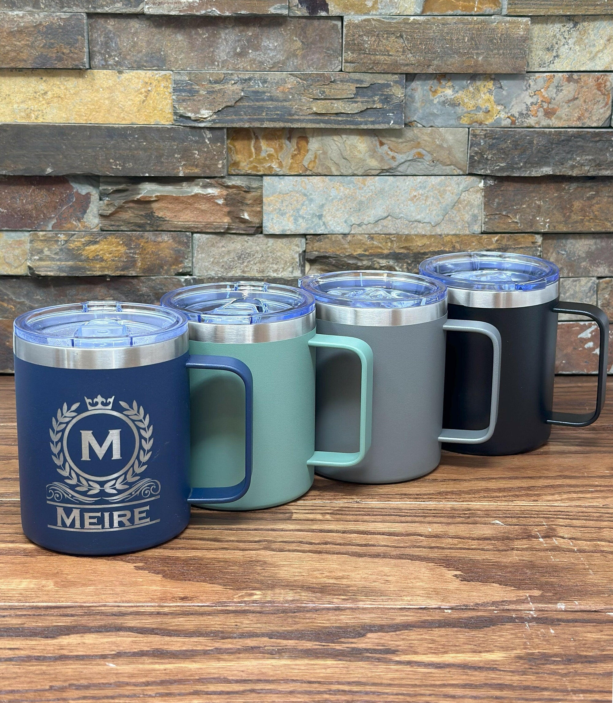 Personalized 12oz Travel Coffee Mug.