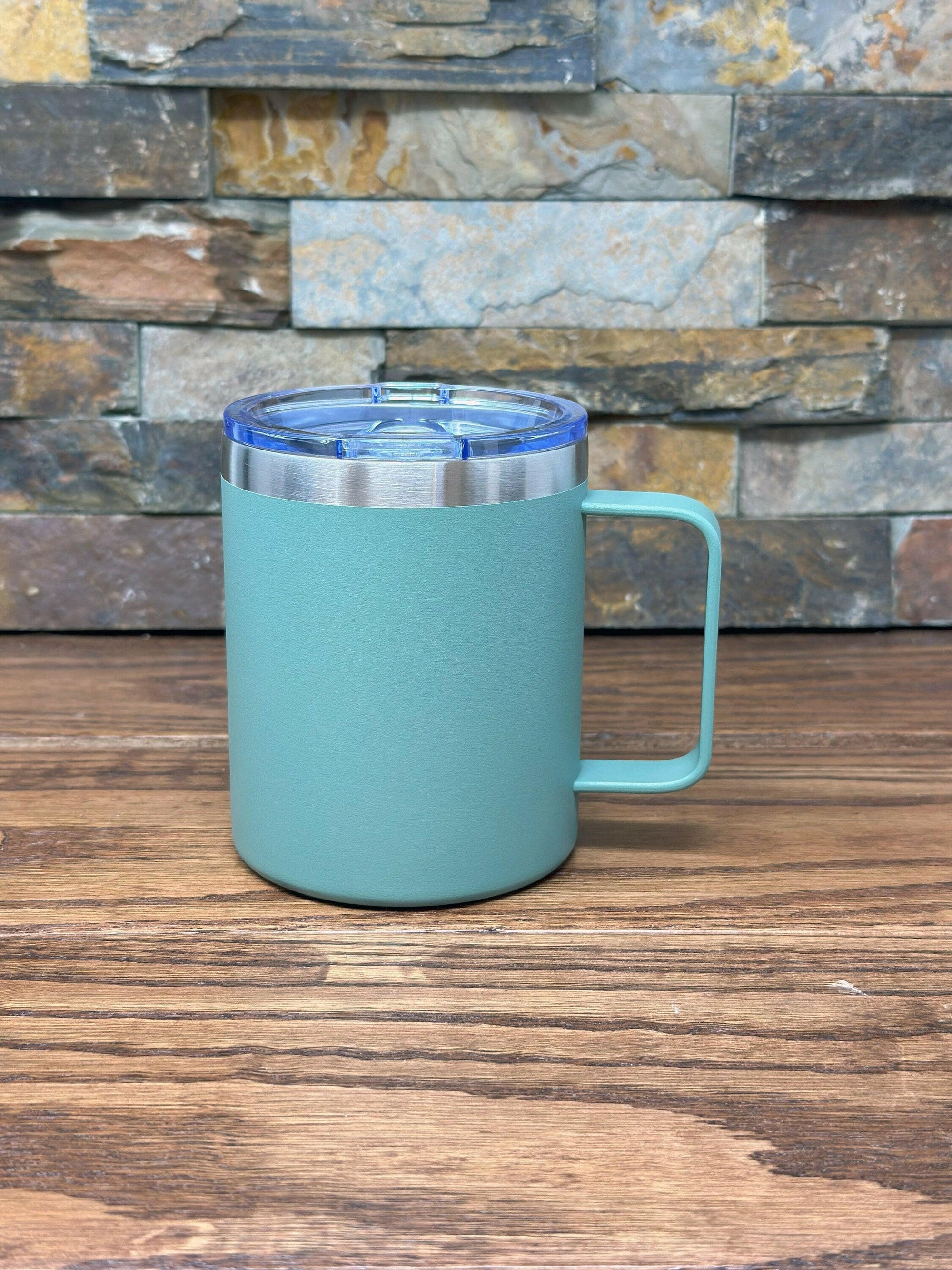 Personalized 12oz Travel Coffee Mug.