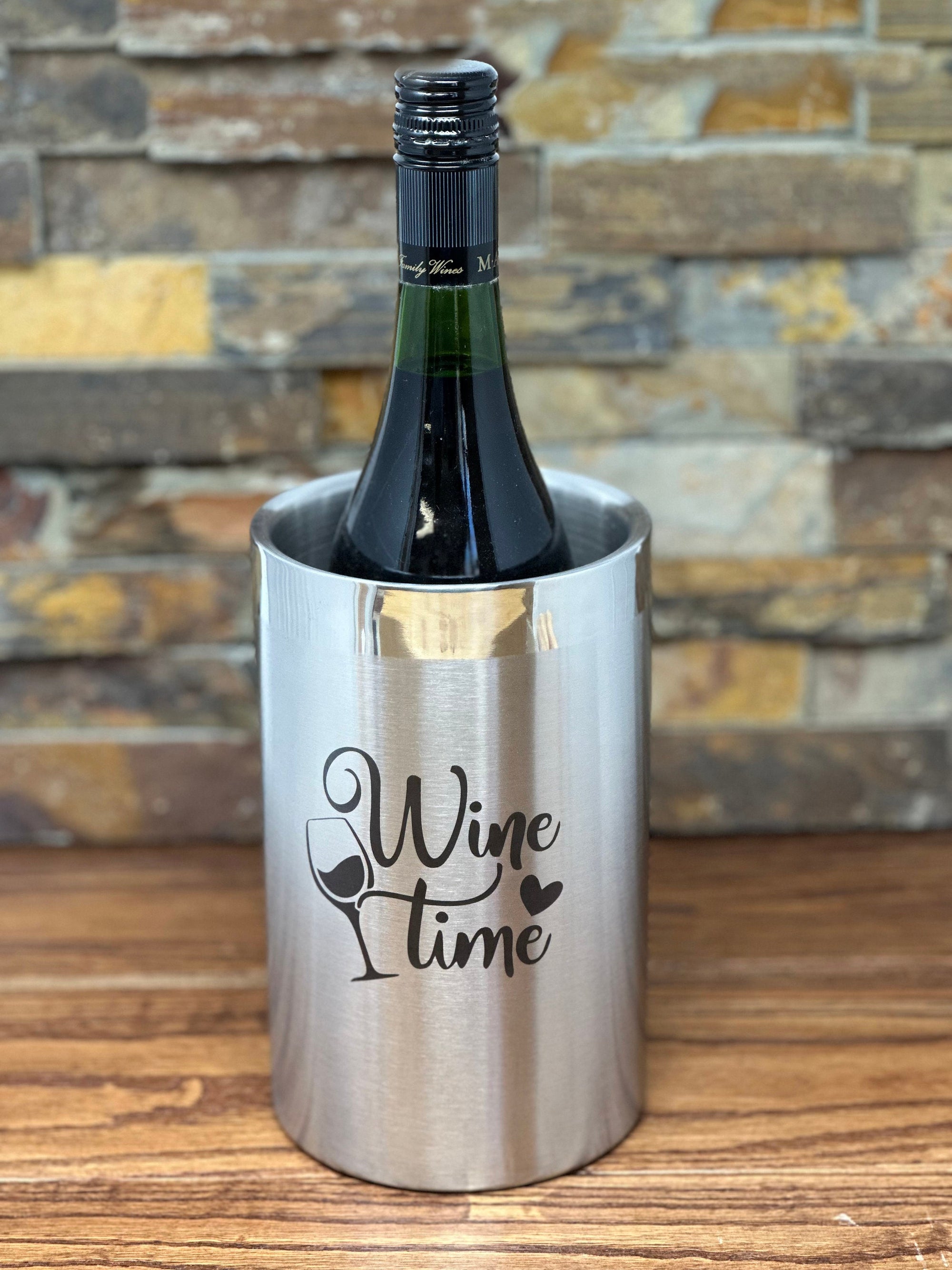 Personalized Wine Chiller Stainless Steel.