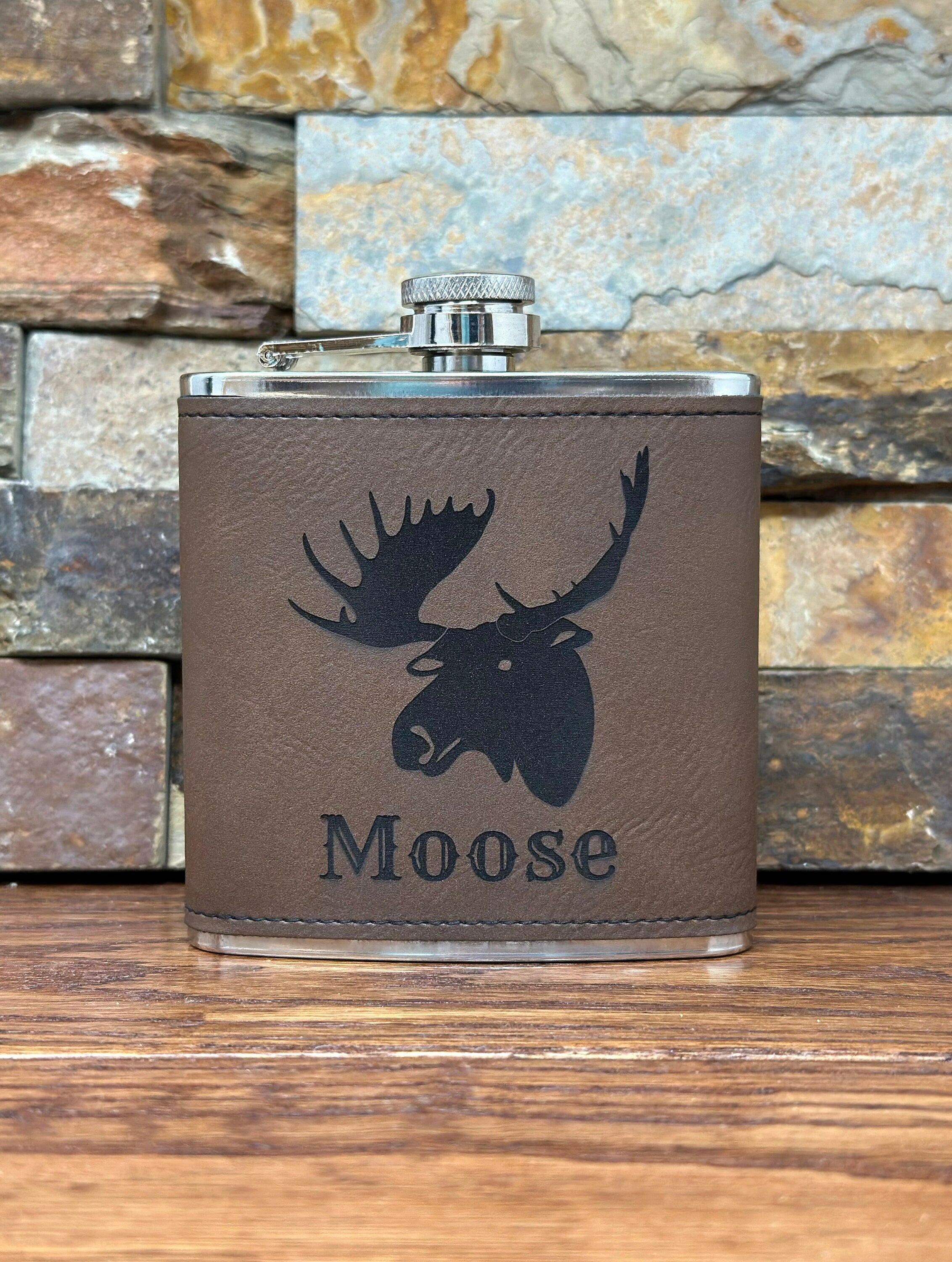 Personalized Leatherette Flask.