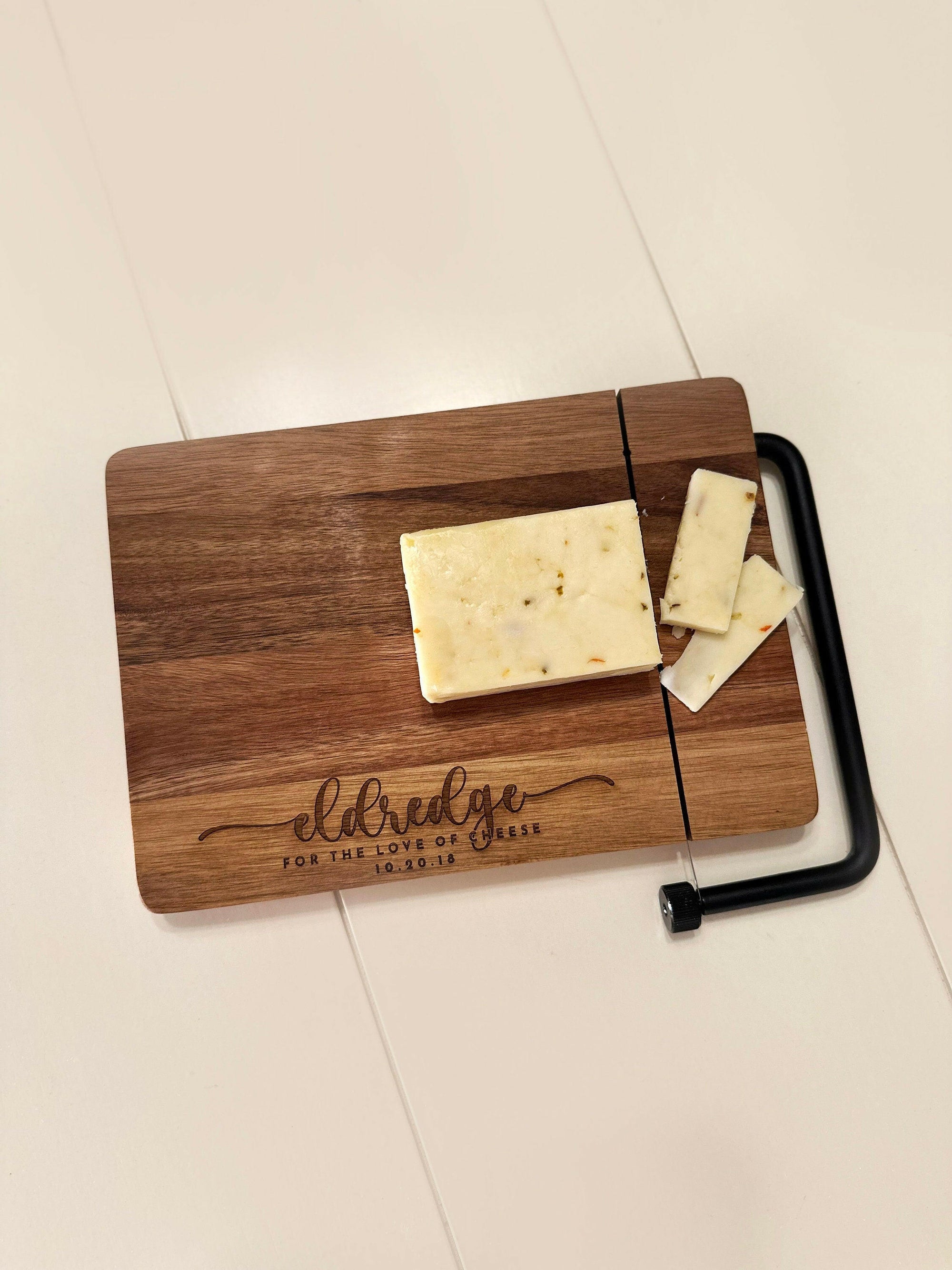 Personalized Cheese Cutting Board, Acacia Wood.