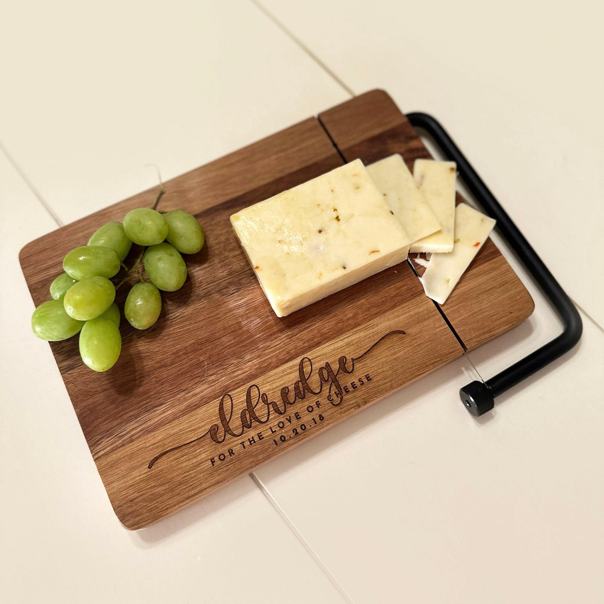 Personalized Cheese Cutting Board, Acacia Wood.