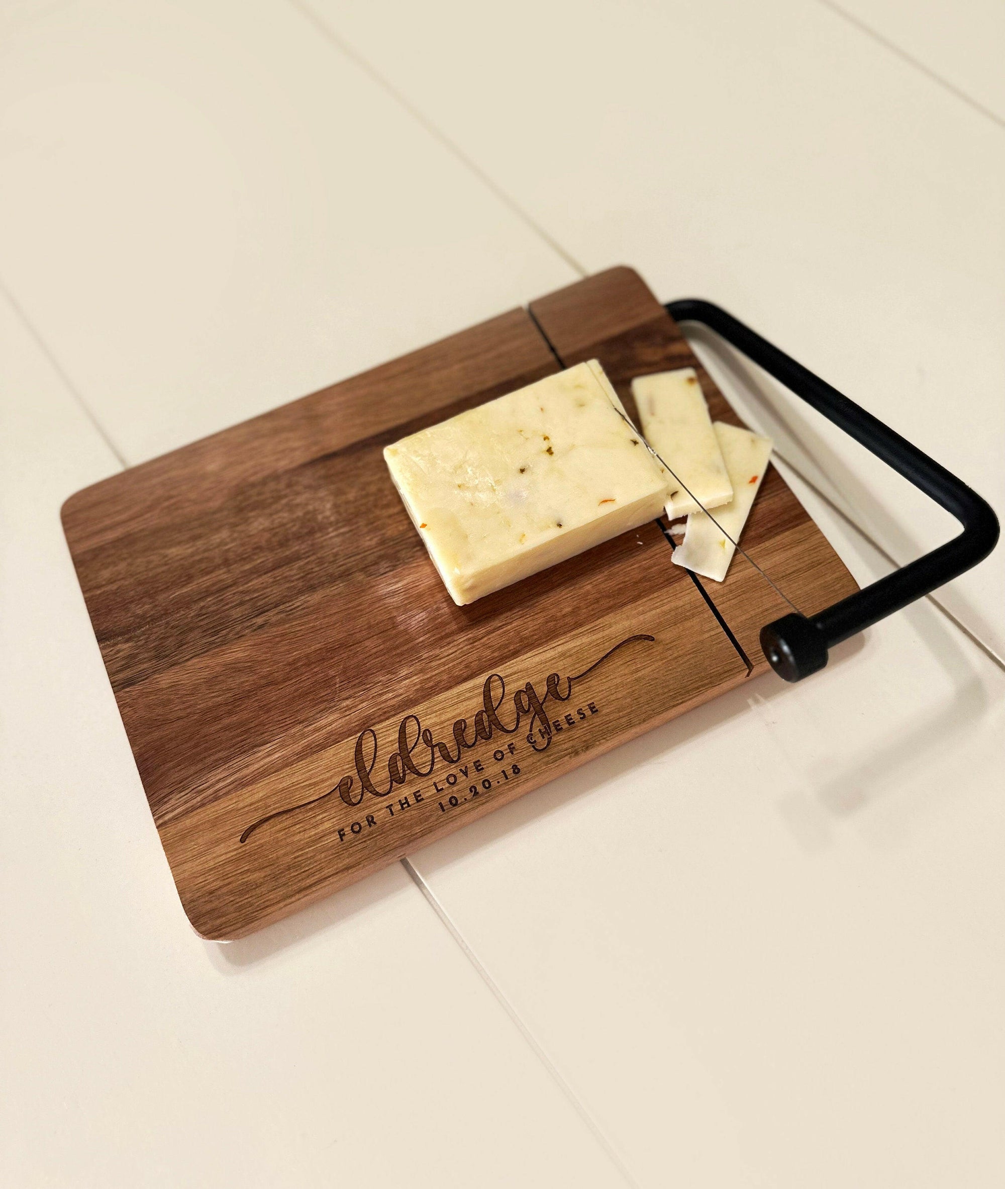 Personalized Cheese Cutting Board, Acacia Wood.
