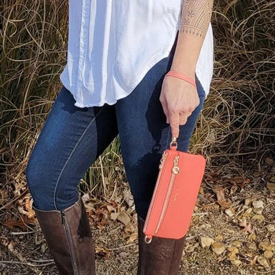 Personalized Women's RFID Purse Wristlet.