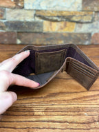 Personalized Rustic RFID Leather Wallet.