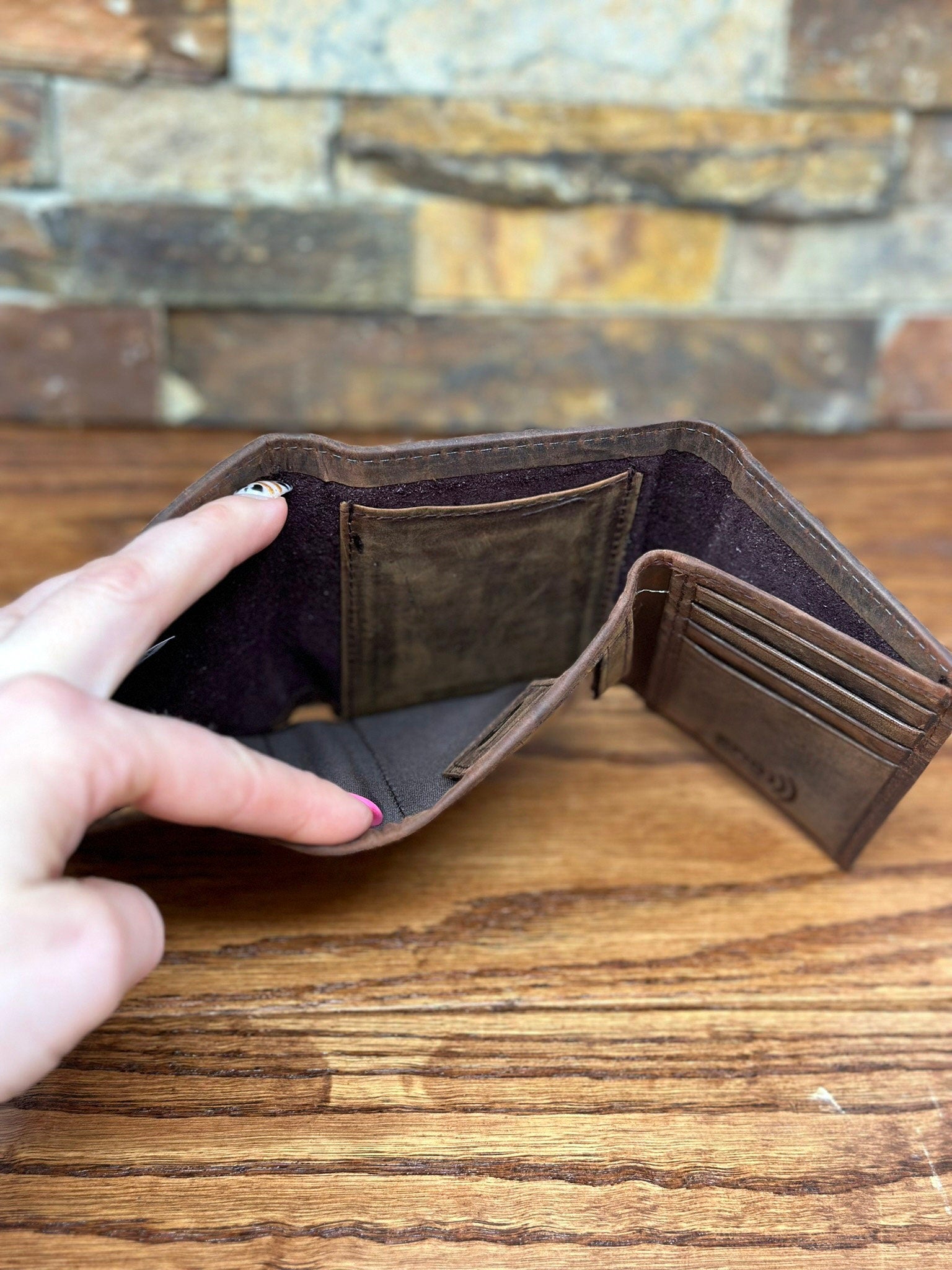 Personalized Rustic RFID Leather Wallet