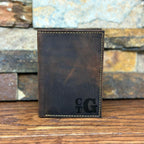 Personalized Rustic RFID Leather Wallet.