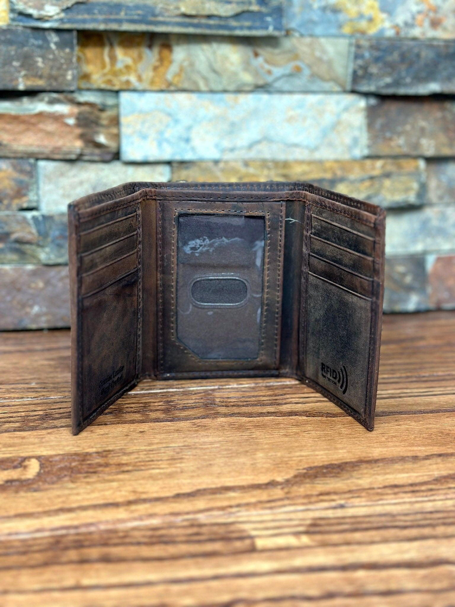 Personalized Rustic RFID Leather Wallet