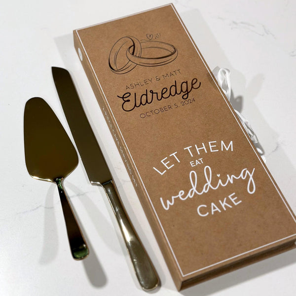 Personalized Cake Server Knife Gift Box Set